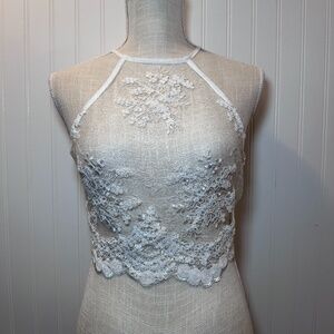 Lace Mesh White Top